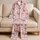 Pink Flamingos With Black Hearts For Women's Cozy Nights, Lounging And Gift Giving Satin Pajamas Set - 5