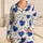 Cobalt Blue Hand-Drawn Hearts for Romantic Lounging and Valentine Gifts for Women Satin Pajamas Set - 1