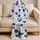 Cobalt Blue Hand-Drawn Hearts for Romantic Lounging and Valentine Gifts for Women Satin Pajamas Set - 5