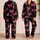Pink Butterflies on Black for Cozy Home Lounging and Relaxed Evening Wear for Women Satin Pajamas Set - 2