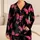 Pink Butterflies on Black for Cozy Home Lounging and Relaxed Evening Wear for Women Satin Pajamas Set - 1