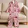 Cherry Bow Heart Motif for Romantic Lounging, Bridal Weekends and Gift Giving Moments Satin Pajamas Set - 5