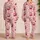 Cherry Bow Heart Motif for Romantic Lounging, Bridal Weekends and Gift Giving Moments Satin Pajamas Set - 2