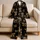 Leopard Bow And Gold Star Motif for Glam Sleepovers and Relaxed Nights for Stylish Women Satin Pajamas Set - 5