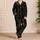 Golden Eclipse Botanical Celestial Motif For Mystical Evening Relaxation At Home Women Satin Pajamas Set - 4