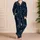 Antique Gold Crescent Moon And Star Celestial Motifs For Cozy Evening Lounging Satin Pajamas Set - 4