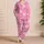 Pink Daisy Flower All Over Floral For Cheerful Summer Lounging And Thoughtful Gift Giving Satin Pajamas Set - 4