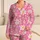 Pink Daisy Flower All Over Floral For Cheerful Summer Lounging And Thoughtful Gift Giving Satin Pajamas Set - 1
