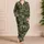 Classic Olive Drab Camouflage For Military Inspired Lounge And Sleepwear Style Women Satin Pajamas Set - 4