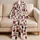 Burgundy Geometric Boho Blocks for Relaxed Lounge Nights and Creative Home Living Satin Pajamas Set - 5