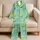 Fresh Lime Halves, Ice Cubes and Citrus Blossoms for Cool Summer Lounging at Home Satin Pajamas Set - 5