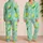 Fresh Lime Halves, Ice Cubes and Citrus Blossoms for Cool Summer Lounging at Home Satin Pajamas Set - 2