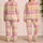 Blush Pink Glitter Stripe Loungewear for Cozy Evenings and Weekend Getaways at Home Satin Pajamas Set - 2