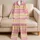 Blush Pink Glitter Stripe Loungewear for Cozy Evenings and Weekend Getaways at Home Satin Pajamas Set - 5