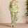 Cheerful Lemon Citrus And Blue Flowers For Summer Lounging And Relaxed Sleepwear Gifts Satin Pajamas Set - 4