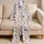 Blush Pink And Lavender Wildflowers For Relaxed Spring Lounging And Gift Giving Satin Pajamas Set - 5