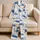 Blue Sea Turtle Nautical Loungewear for Coastal Getaways and Ocean Wildlife Lovers Satin Pajamas Set - 5