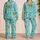 Whimsical Atlantic Ocean Map With Whale Dolphins and Boats for Beach Travel Lovers Satin Pajamas Set - 2