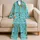 Whimsical Atlantic Ocean Map With Whale Dolphins and Boats for Beach Travel Lovers Satin Pajamas Set - 5