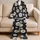 Vintage Black And Ivory Daisy Floral For Relaxed Lounging At Home And Weekend Getaways Satin Pajamas Set - 5