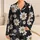 Vintage Black And Ivory Daisy Floral For Relaxed Lounging At Home And Weekend Getaways Satin Pajamas Set - 1