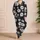 Vintage Black And Ivory Daisy Floral For Relaxed Lounging At Home And Weekend Getaways Satin Pajamas Set - 4