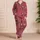 Vintage Boho Wildflower Rose Botanical Motifs for Cozy Relaxed At-Home Weekend Evenings Satin Pajamas Set - 4