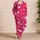 Raspberry Pink Ivory And Gold Hearts for Valentine’s Day Cozy Lounging Gifts for Women Satin Pajamas Set - 4