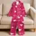 Raspberry Pink Ivory And Gold Hearts for Valentine’s Day Cozy Lounging Gifts for Women Satin Pajamas Set - 5