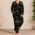Antique Gold Celestial Moon Star Galaxy Night Sky For Cozy Sleep And Relaxing Evenings Satin Pajamas Set - 4