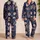 Midnight Navy Embroidered Wildflower Motifs for Cozy Bedtime Vintage Floral Lovers Satin Pajamas Set - 2