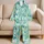 Watercolor Sea Turtle Kelp And Starfish Ocean Motifs For Tropical Vacation Women Satin Pajamas Set - 5