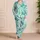 Watercolor Sea Turtle Kelp And Starfish Ocean Motifs For Tropical Vacation Women Satin Pajamas Set - 4