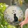 Mystical Black Cat Gazing at Full Moon Halloween Decor for Passionate Cat Lovers Stained Glass Suncatcher - 2