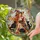 Autumn Witch and Three Black Cats for Halloween Cottagecore Home Decor Gift Idea for Lovers Stained Glass Suncatcher - 2