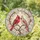 Romantic Red Cardinal Pair in Springtime Cherry Blossom Circle for Mother's Day Stained Glass Suncatcher - 1