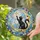 Lavender Cat Beneath a Crescent Moon for Celestial Home Decor and Cat Lover Gifts Stained Glass Suncatcher - 2