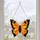 Orange Butterfly Stained Glass Accent for Garden Decor and Nature Lovers Gift Idea Custom Shape Window Hanging Acrylic Ornament - 6