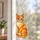 Orange Tabby Cat Stained Glass Style Decor for Cozy Home Windows and Cat Lovers Custom Shape Window Hanging Acrylic Ornament - 4