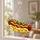 Colorful Hot Dog Kitchen Accent for Food Lovers, Cheerful Gift for Fast Food Fans Custom Shape Window Hanging Acrylic Ornament - 4