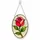 Red Rose Stained Glass Floral Accent For Cottage Window Decor And Garden Lovers Gift Custom Shape Window Hanging Acrylic Ornament - 1