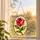 Red Rose Stained Glass Floral Accent For Cottage Window Decor And Garden Lovers Gift Custom Shape Window Hanging Acrylic Ornament - 5
