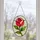 Red Rose Stained Glass Floral Accent For Cottage Window Decor And Garden Lovers Gift Custom Shape Window Hanging Acrylic Ornament - 6