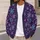 Teal And Lilac Snowflakes On Deep Purple For Cozy Winter Layering Every Day All-over Print Knitted Cardigan - 5