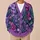 Purple Botanical Blooms for Relaxed Everyday Layering, Women’s Spring and Fall Style All-over Print Knitted Cardigan - 6