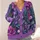 Purple Botanical Blooms for Relaxed Everyday Layering, Women’s Spring and Fall Style All-over Print Knitted Cardigan - 4