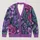 Purple Botanical Blooms for Relaxed Everyday Layering, Women’s Spring and Fall Style All-over Print Knitted Cardigan - 1