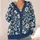 Navy Botanical Blooms For Relaxed Weekend Layering And Everyday Garden Style Lovers All-over Print Knitted Cardigan - 4