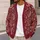 Burgundy Paisley Teardrops and Floral Scrolls for Autumn Layering, Women's Vintage Style All-over Print Knitted Cardigan - 5