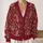 Burgundy Paisley Teardrops and Floral Scrolls for Autumn Layering, Women's Vintage Style All-over Print Knitted Cardigan - 2